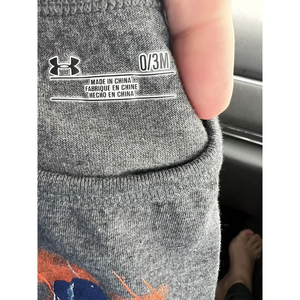 Under Armour 0-3m Boys Own The Field Long Sleeve‎ Bodysuit Heathered Gray